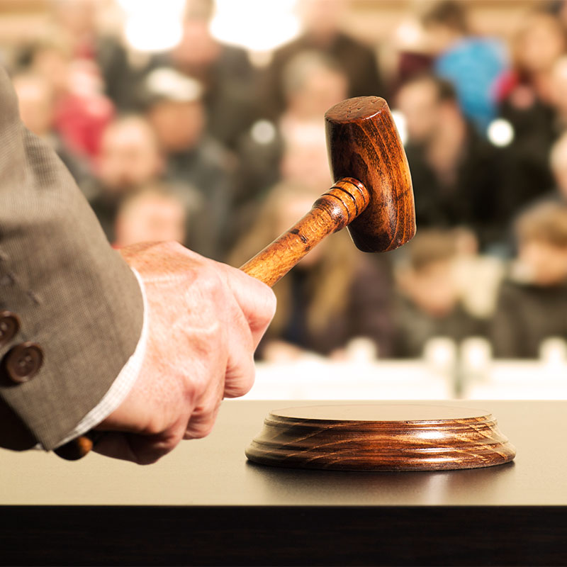 gavel at a sheriff sale auction